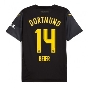 Borussia Dortmund Maximilian Beier #14 Venkovní Dres 2024-25 Krátký Rukáv